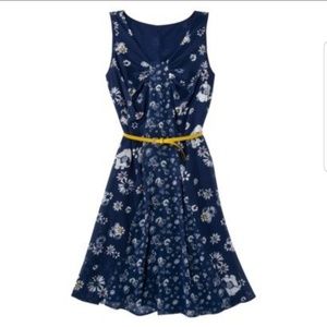 Jason Wu Navy Floral Belted Dress Small